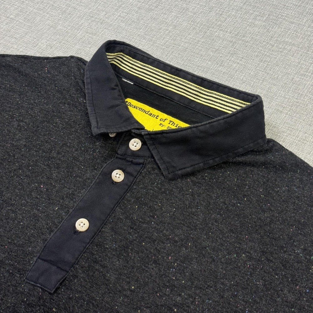 Descendant Of Thieves Polo Shirt Mens Large Black Cotton Polyester Spandex Knit